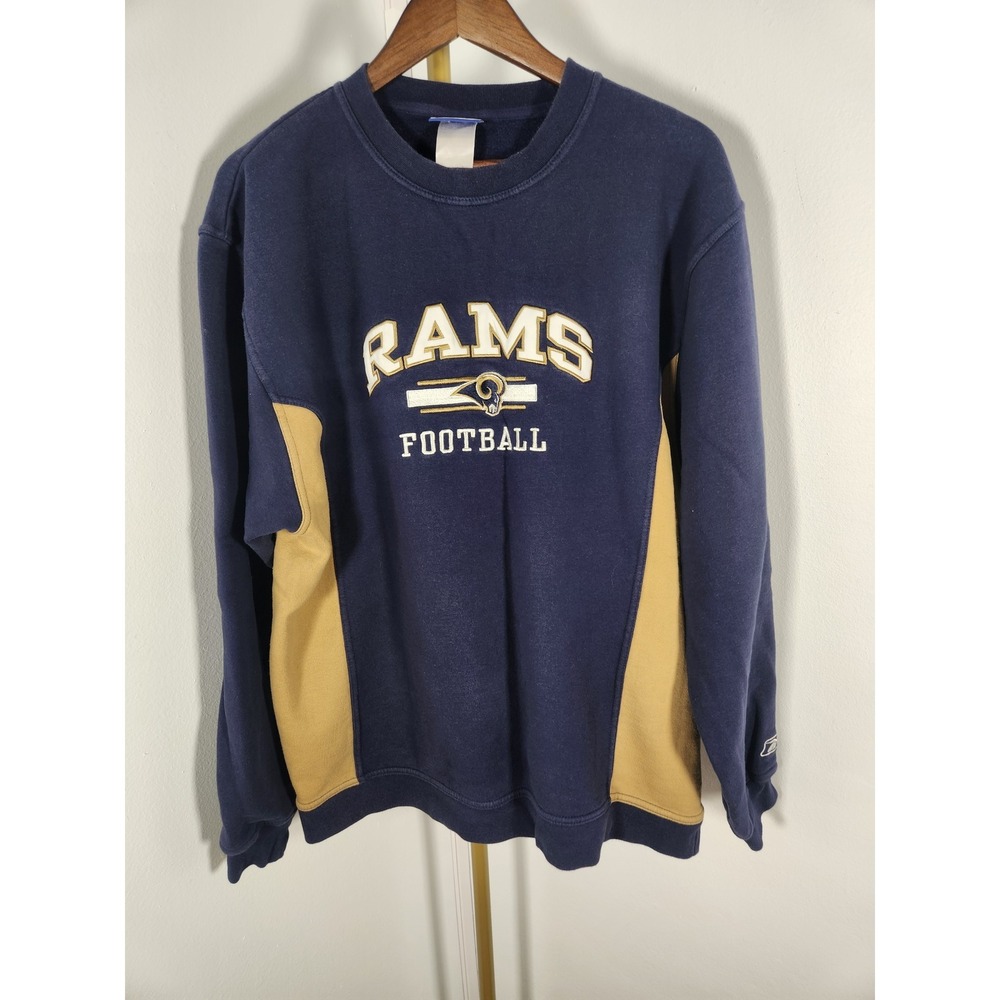 VTG Reebok St. Louis Rams Navy Gold Crew Neck Sweatshirt Size‎ Large